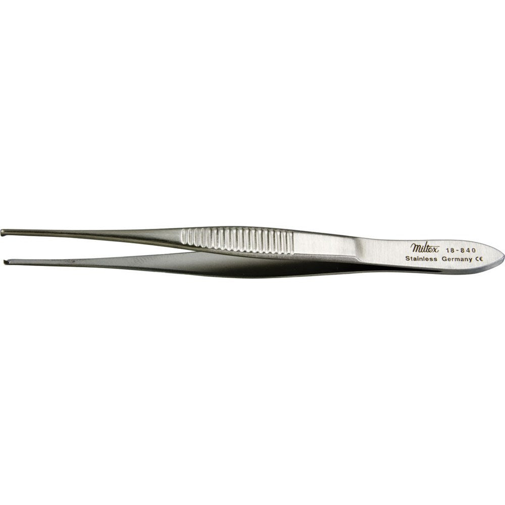 MILTEX Strabismus Forceps, 4", Straight, 1 x 2 Teeth, 1mm Wide At Tips. MPN: 18-840