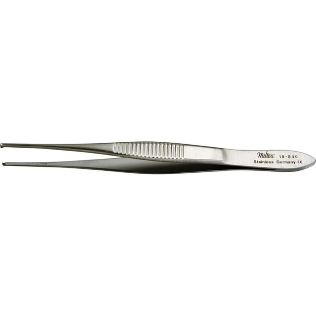 MILTEX Strabismus Forceps, 4", Straight, 1 x 2 Teeth, 1mm Wide At Tips. MPN: 18-840