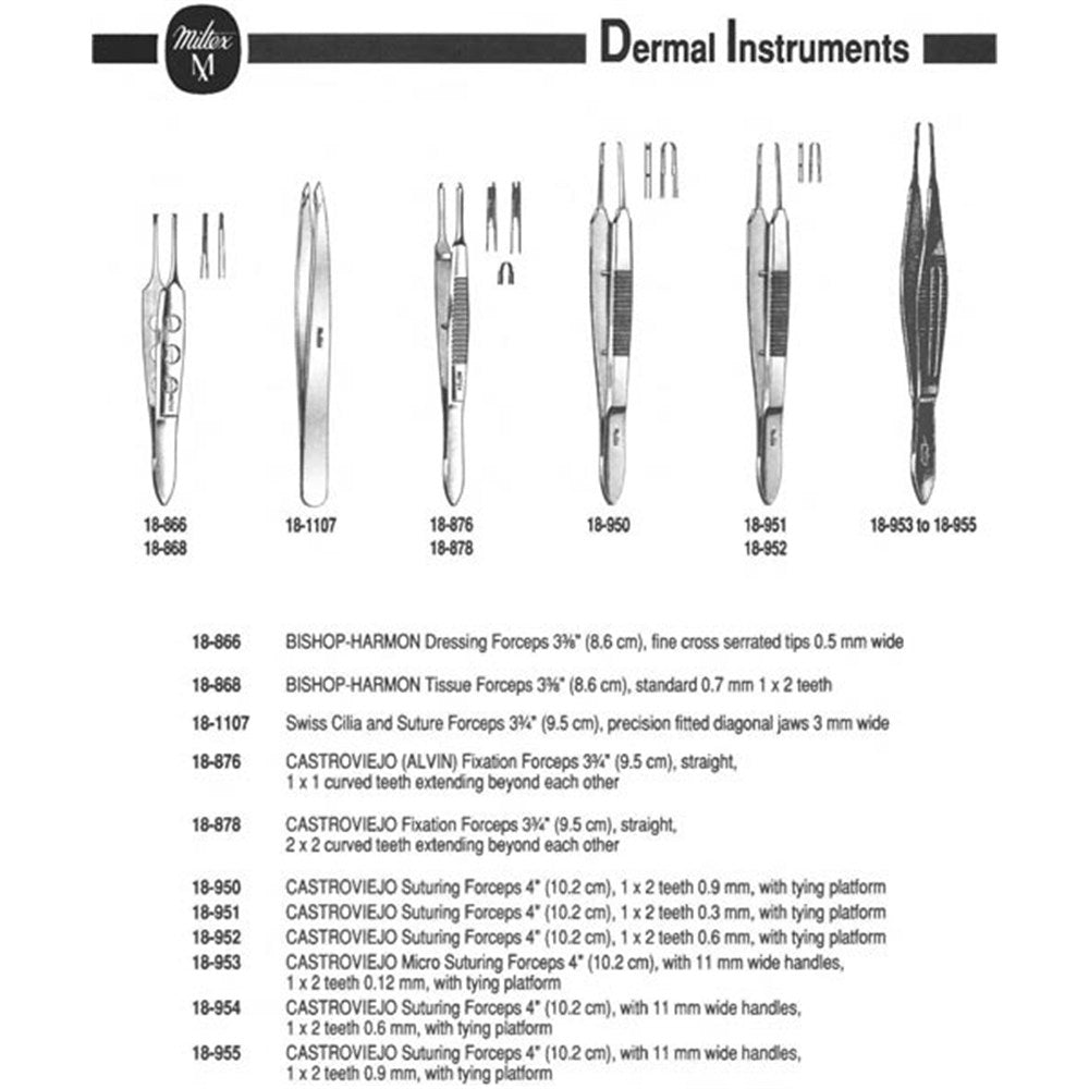 MILTEX BISHOP-HARMON Dressing Forceps, 3-3/8" (8.6 cm), fine cross serrated tips 0.5 mm wide. MPN: 18-866 - Image 5