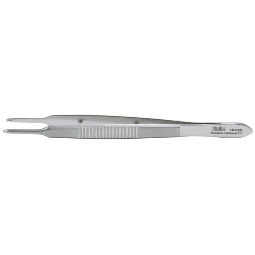 MILTEX CASTROVIEJO Fixation Forceps, 3-3/4" (9.5 cm), straight, 2 X 2 curved teeth extending beyond each other. MPN: 18-878