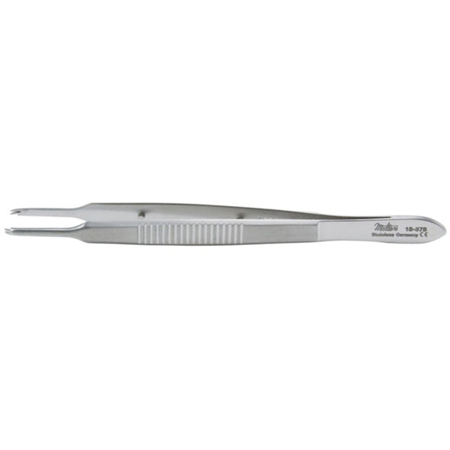 MILTEX CASTROVIEJO Fixation Forceps, 3-3/4" (9.5 cm), straight, 2 X 2 curved teeth extending beyond each other. MPN: 18-878