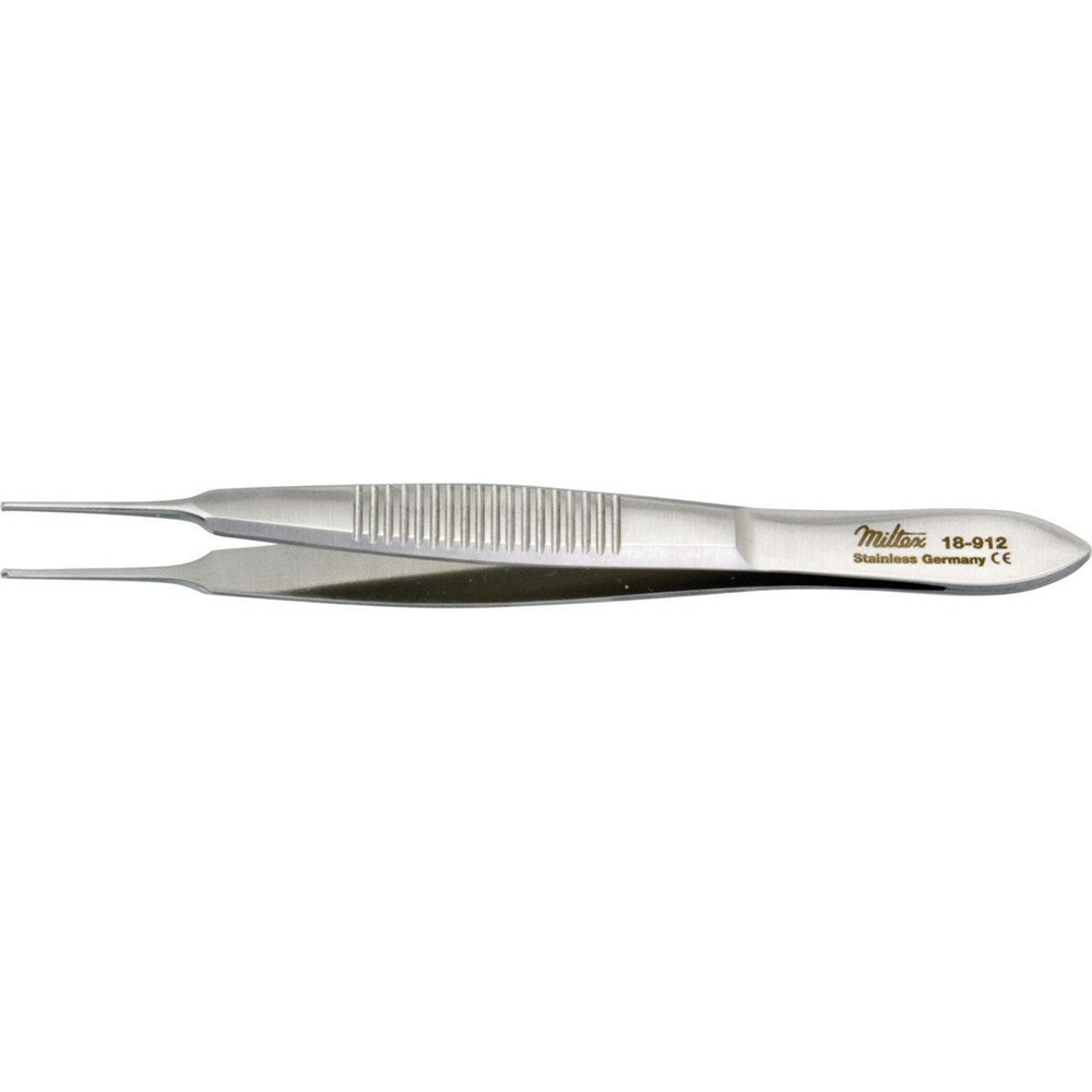 MILTEX LESTER Fixation Forceps, 3-3/4" (9.5 cm), delicate, 1 X 2 teeth, 0.6 mm wide. MPN: 18-912