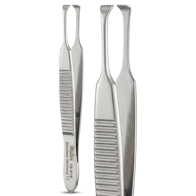 MILTEX HARMON Fixation Forceps, 3" (7.6 cm), delicate, 4 X 5 teeth, 2.5 mm wide jaws. MPN: 18-916