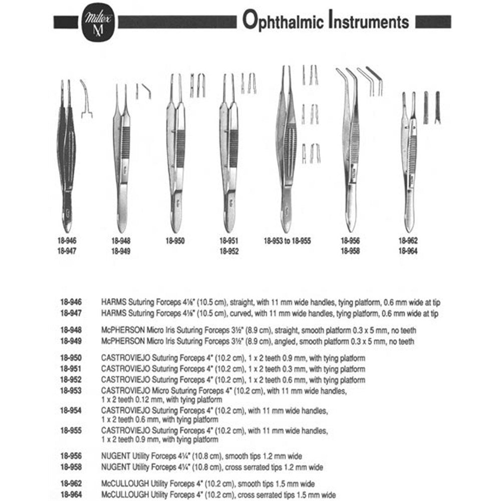 MILTEX HARMS Suturing Forceps, 4-1/8" (10.5 cm), straight, 0.6 mm wide handles, tying platform, 0.6 mm wide at tip. MPN: 18-946 - Image 3