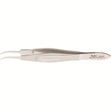 MILTEX HARMS Suturing Forceps, 4-1/8" (10.5 cm), curved, 11 mm wide handles, tying platform, 0.6 mm wide at tip. MPN: 18-947