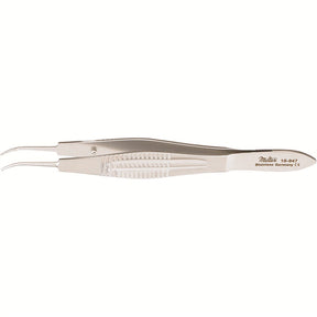 MILTEX HARMS Suturing Forceps, 4-1/8" (10.5 cm), curved, 11 mm wide handles, tying platform, 0.6 mm wide at tip. MPN: 18-947
