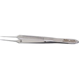 MILTEX MCPHERSON Micro Iris Suturing Forceps, 3-1/2" (89mm), straight, smooth platform 0.33mm X 5.1mm, no teeth. MPN: 18-948