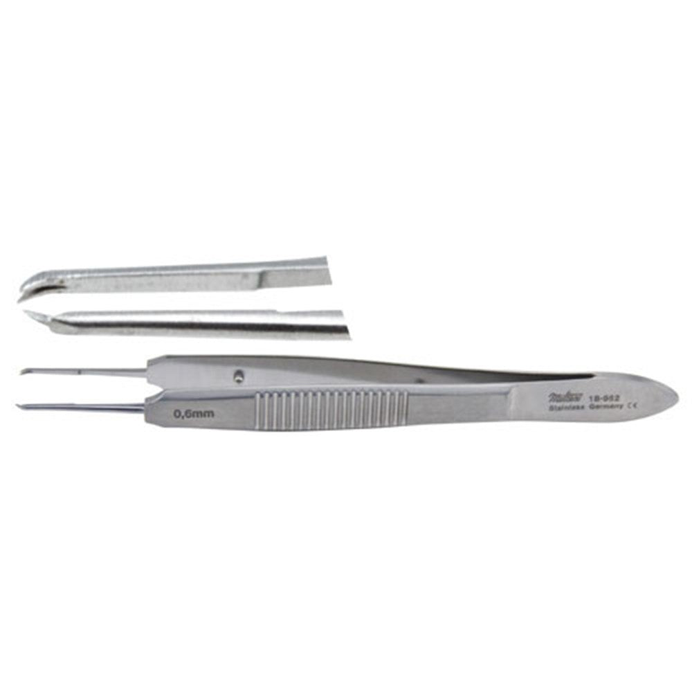 MILTEX CASTROVIEJO Suturing Forceps, 3-7/8" (99mm), 1x2 0.5mm Teeth, with Tying Platform. MPN: 18-952