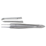 MILTEX CASTROVIEJO Suturing Forceps, 3-7/8" (99mm), 1x2 0.5mm Teeth, with Tying Platform. MPN: 18-952