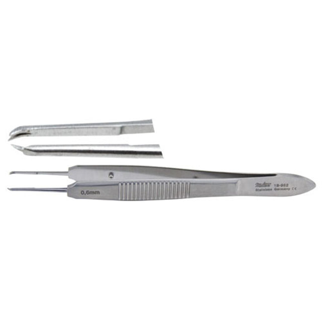 MILTEX CASTROVIEJO Suturing Forceps, 3-7/8" (99mm), 1x2 0.5mm Teeth, with Tying Platform. MPN: 18-952
