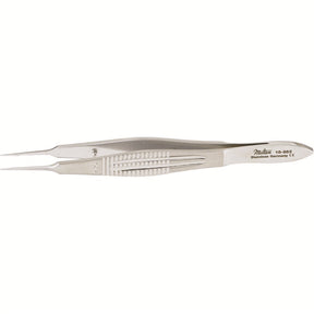 MILTEX CASTROVIEJO Micro Suturing Forceps 4" (10.2 cm) with 11mm wide handles, 1x2 teeth 0.12mm, tying platform. MPN: 18-953