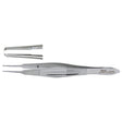 MILTEX CASTROVIEJO Suturing Forceps, 4-1/4" (107mm), 1x2 Teeth, 0.6mm Wide at Tip, with Tying Platform. MPN: 18-954
