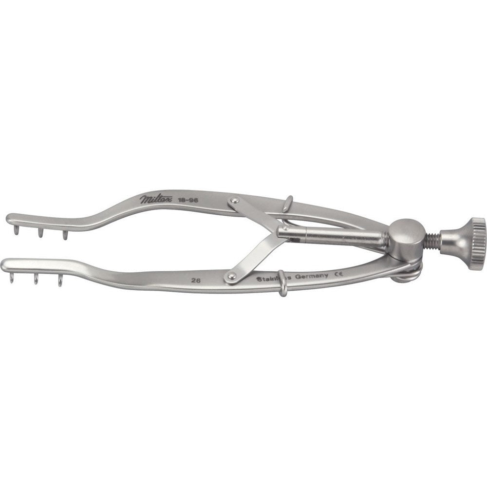 MILTEX STEVENSON Lacrimal Sac Retractor, 3-1/4" (8.3 cm), 3 X 3 prongs 3 mm deep. MPN: 18-96
