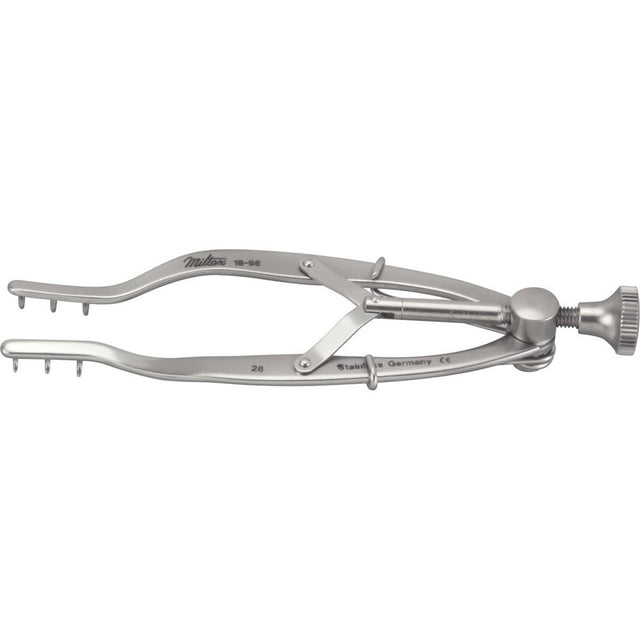 MILTEX STEVENSON Lacrimal Sac Retractor, 3-1/4" (8.3 cm), 3 X 3 prongs 3 mm deep. MPN: 18-96