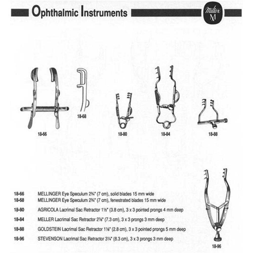 MILTEX STEVENSON Lacrimal Sac Retractor, 3-1/4" (8.3 cm), 3 X 3 prongs 3 mm deep. MPN: 18-96 - Image 3