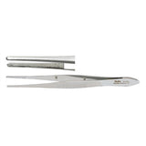 MILTEX BONNACOLTS Utility Forceps, 4" (10.2 cm), longitudinal serrations with cross serrations on tip, 1.2 mm wide with tapered tips. MPN: 18-971