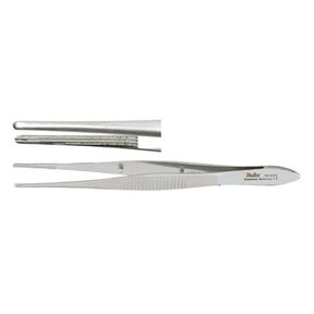 MILTEX BONNACOLTS Utility Forceps, 4" (10.2 cm), longitudinal serrations with cross serrations on tip, 1.2 mm wide with tapered tips. MPN: 18-971