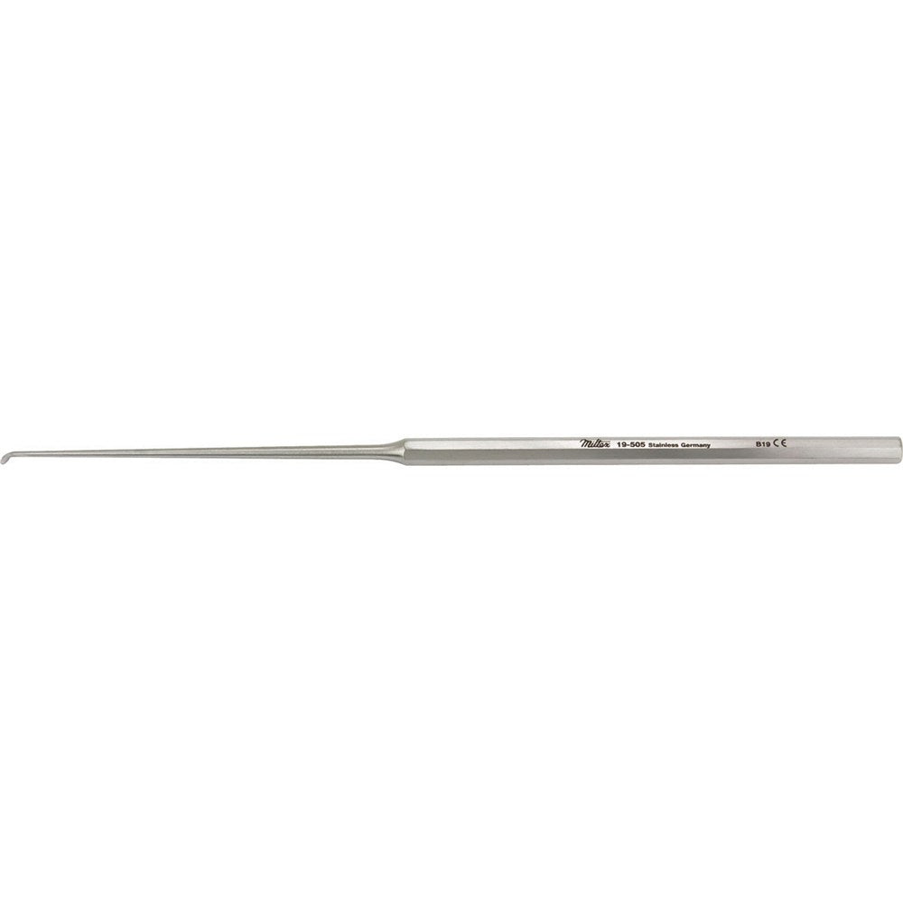 MILTEX ROSEN Knife Curette, 5-7/8" (150.5mm) Length, Small Blade, 2mm diameter, angled up 45 degrees, octagonal handle. MPN: 19-505
