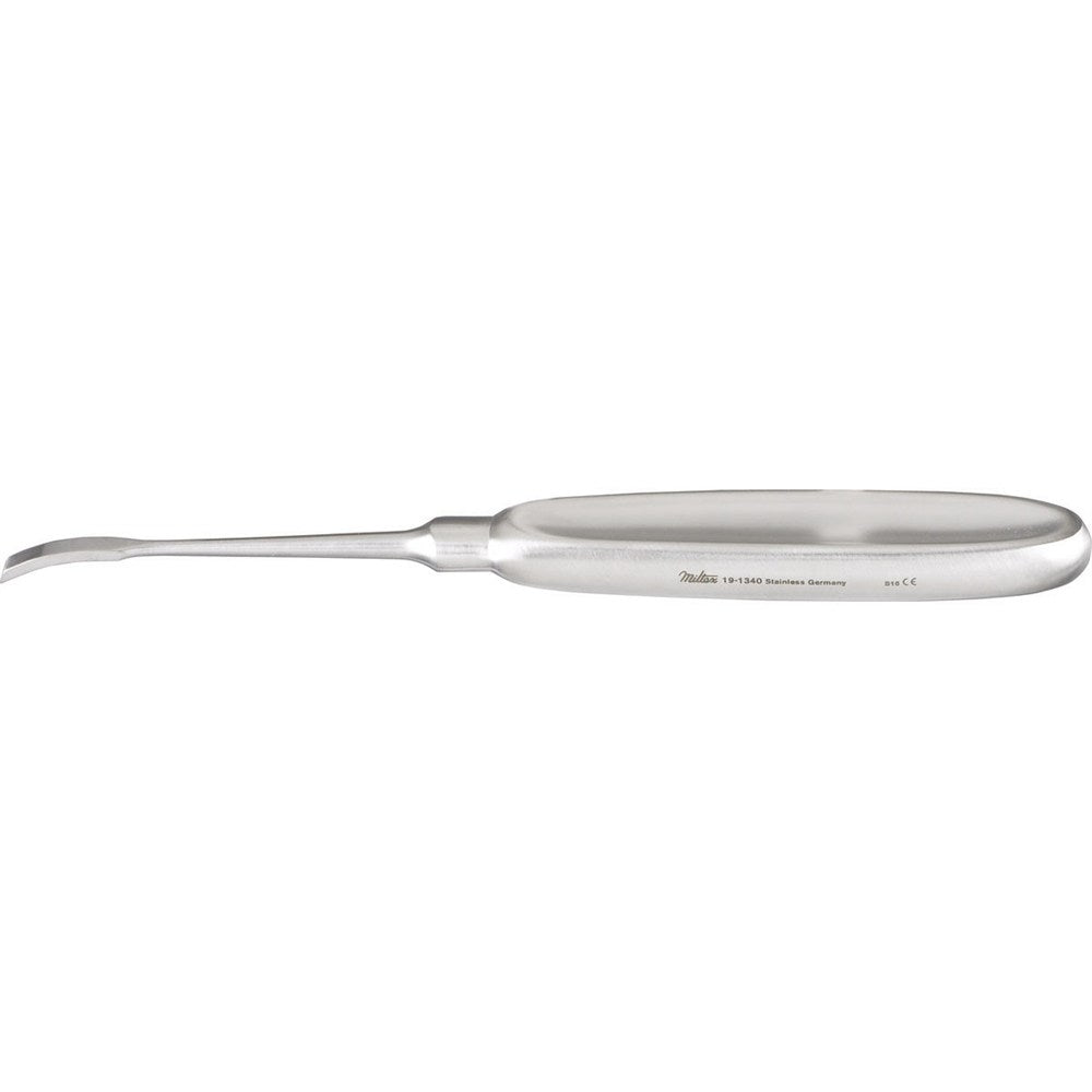 MILTEX LEMPERT Elevator, 7" (180mm), curved 4mm blade, heavy pattern. MPN: 19-1340