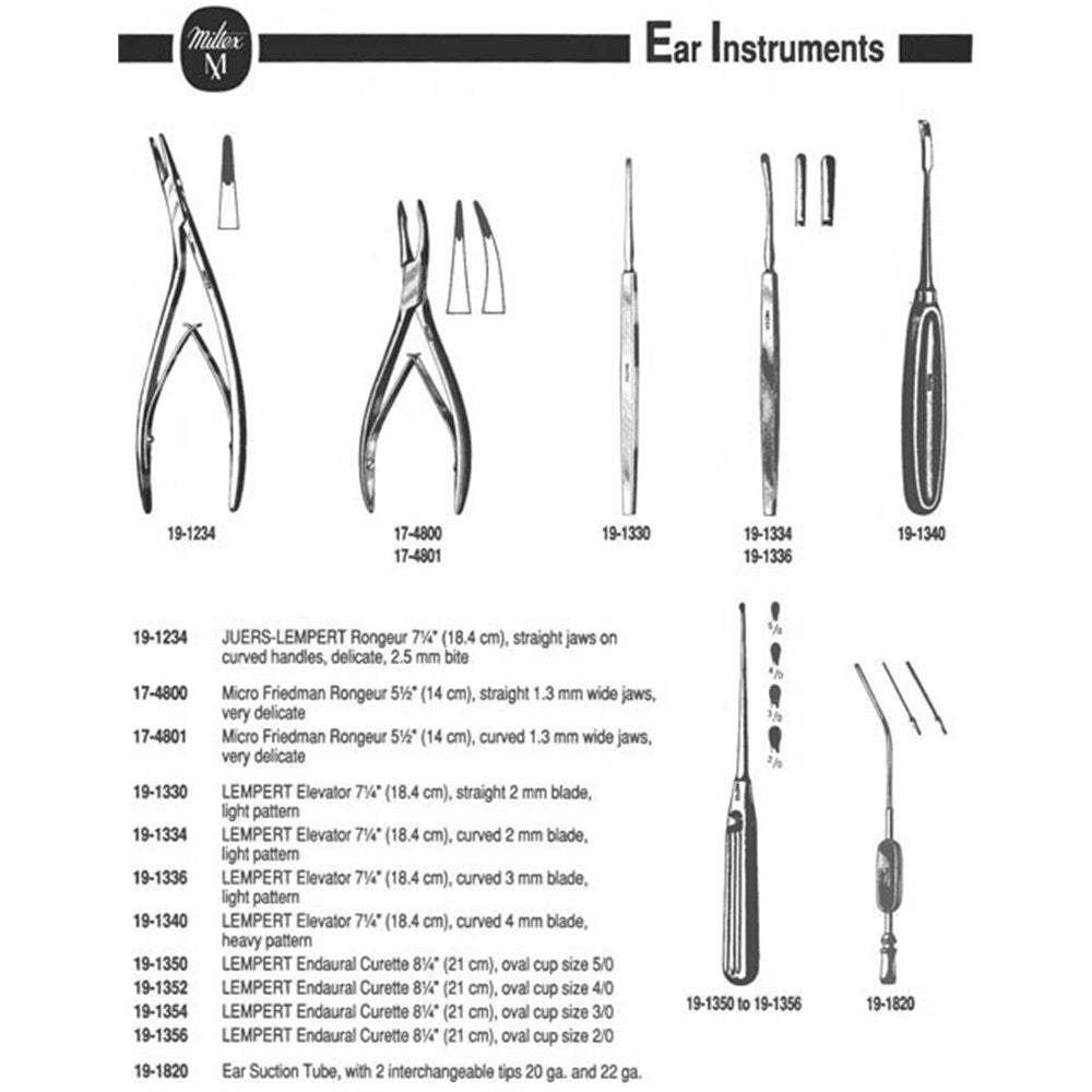 MILTEX LEMPERT Elevator, 7" (180mm), curved 4mm blade, heavy pattern. MPN: 19-1340 - Image 2