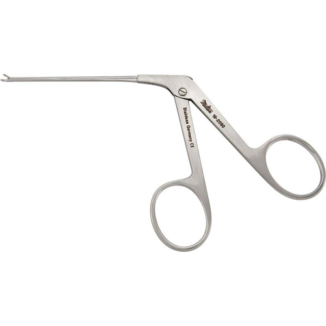 MILTEX Micro Alligator Ear Forceps, oval cup jaws, 0.5 mm wide, 3 1/4" (8.3 cm). MPN: 19-2090