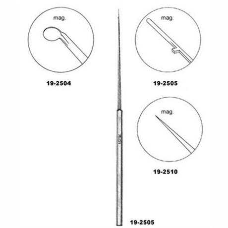 MILTEX HOUSE Sheehy Knife Curette, 6" (151mm), 2mm diameter, semi-sharp blade, Malleable Shaft, Octagonal Handle. MPN: 19-2504 - Image 2