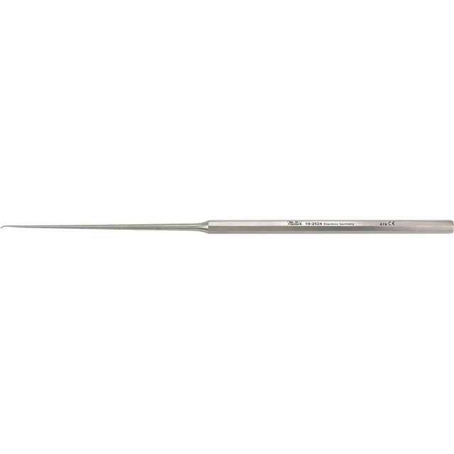 MILTEX HOUSE Incudostapedial Joint Knife, 6" (153.5mm), 0.5mm wide x 1.5mm long blade, angled 20 degrees, Octagonal Handle. MPN: 19-2524