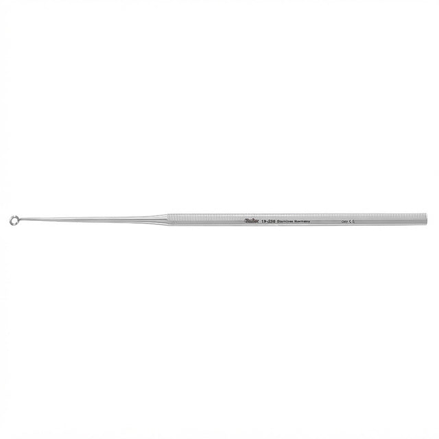 MILTEX BUCK Ear Curette, 6-1/2" (16.5 cm), angled, blunt, size 3. MPN: 19-298