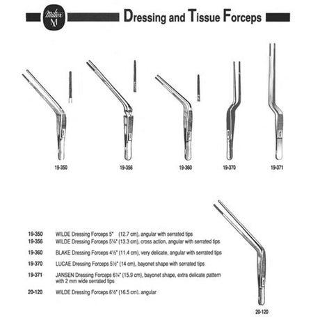 MILTEX JANSEN Ear Forceps, 6-1/4" (15.9 cm), bayonet shape, very delicate with 2 mm wide serrated tips. MPN: 19-371 - Image 2