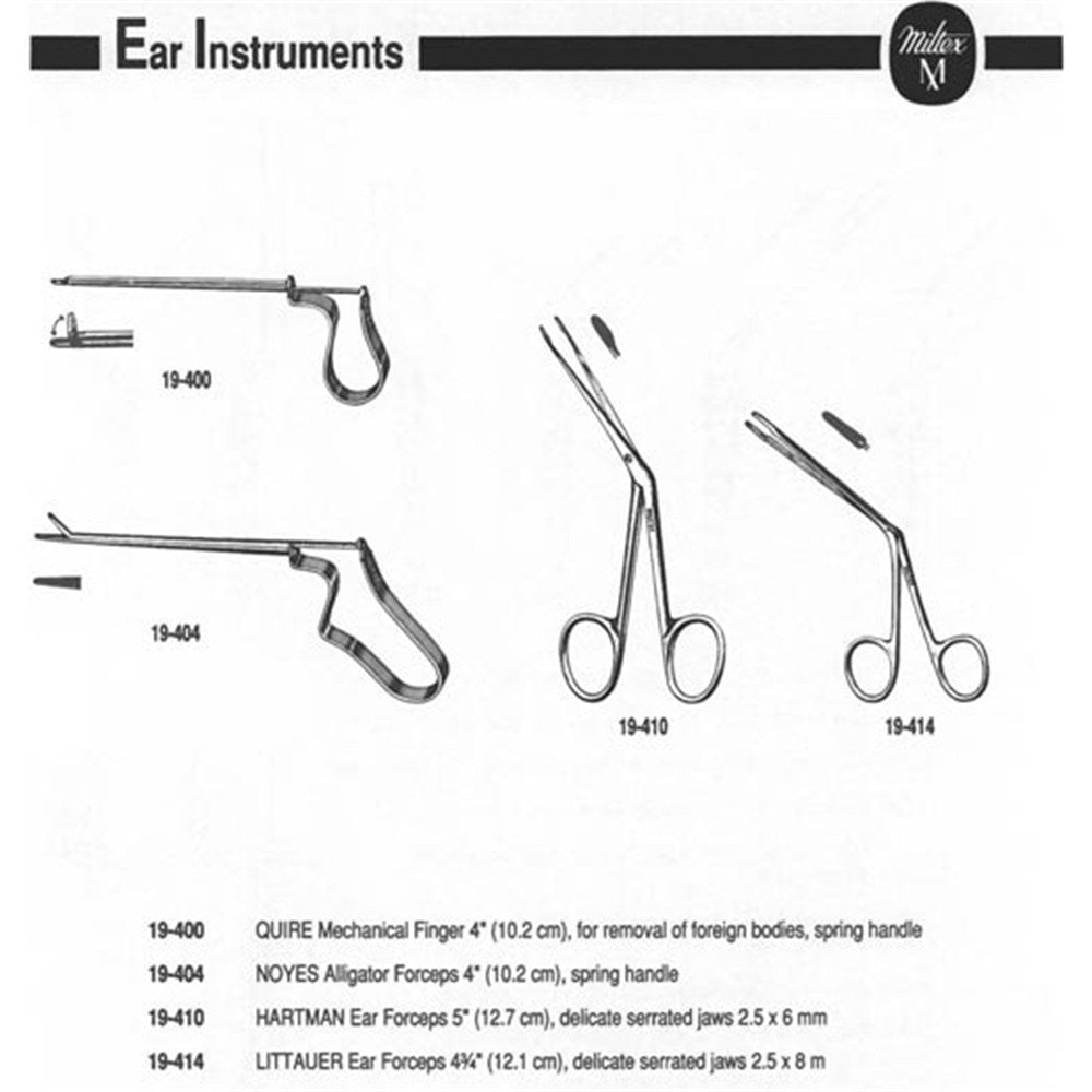 MILTEX HARTMAN Ear Dressing Forceps, delicate serrated jaws 2.5 X 6 mm. MPN: 19-410 - Image 2