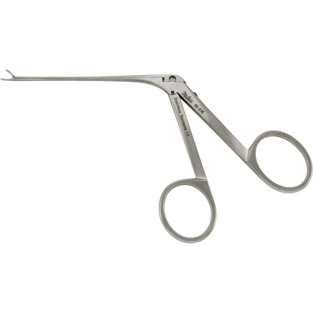 MILTEX GREVEN Ear Forceps, 2-/78" (7.3 cm) shaft, 5 mm jaws with 2.5 mm of tips serrated & touching. MPN: 19-416