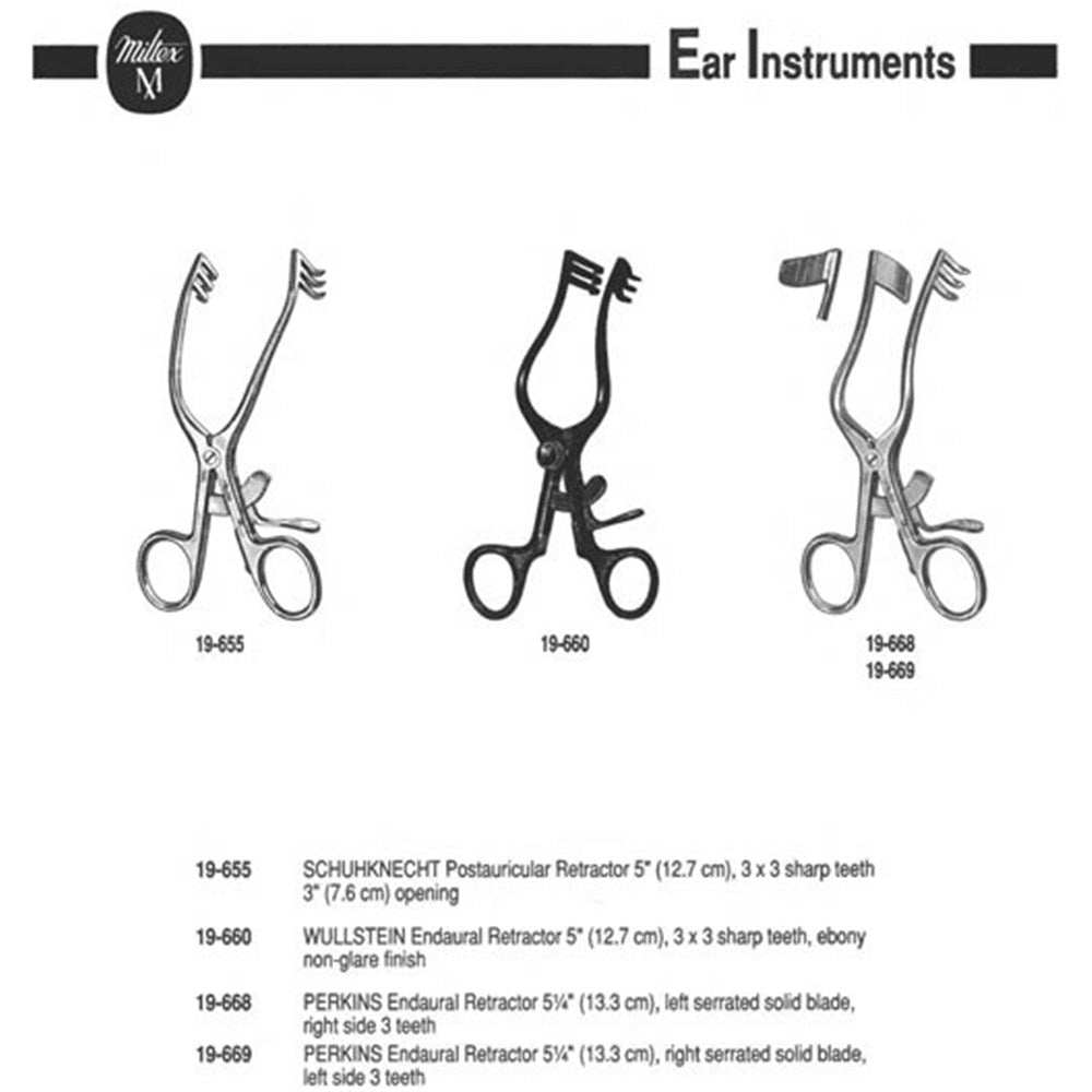 MILTEX SCHUKNECHT Postauricular Retractor, 3 X 3 teeth, 3" (7.6 cm) opening. MPN: 19-655 - Image 3