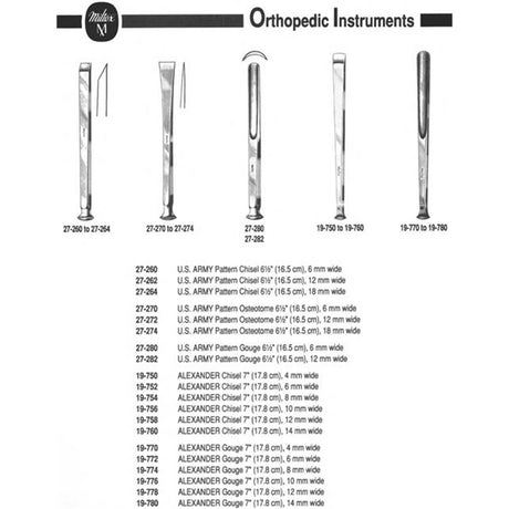 MILTEX ALEXANDER Chisel, 7" (17.8 cm), 10 mm width. MPN: 19-756 - Image 3