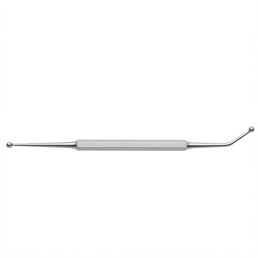 MILTEX PRATT Ethmoid Curette, 8-1/4" (21.6 cm), double ended, fenestrated cup on angled shaft & solid cup on straight shaft. MPN: 20-312