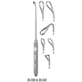 MILTEX COAKLEY Curette, 6-3/4" (17.1 cm), no. 1, 30 degree angle, large size. MPN: 20-332