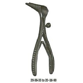 MILTEX COTTLE Septum Speculum, 5-1/8" (130mm), 3" (75mm) long narrow tapered blades, hinged double spring, side adjusting screw, Ebony Finish finish. MPN: 20-36-75