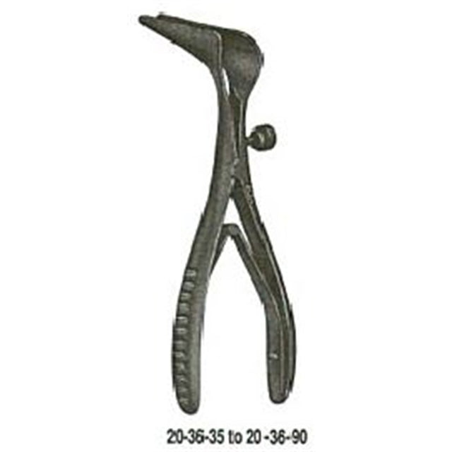 MILTEX COTTLE Septum Speculum, 5-1/8" (130mm), 3-1/2" (90mm) long narrow tapered blades, hinged double spring, side adjusting screw, Ebony Finish. MPN: 20-36-90