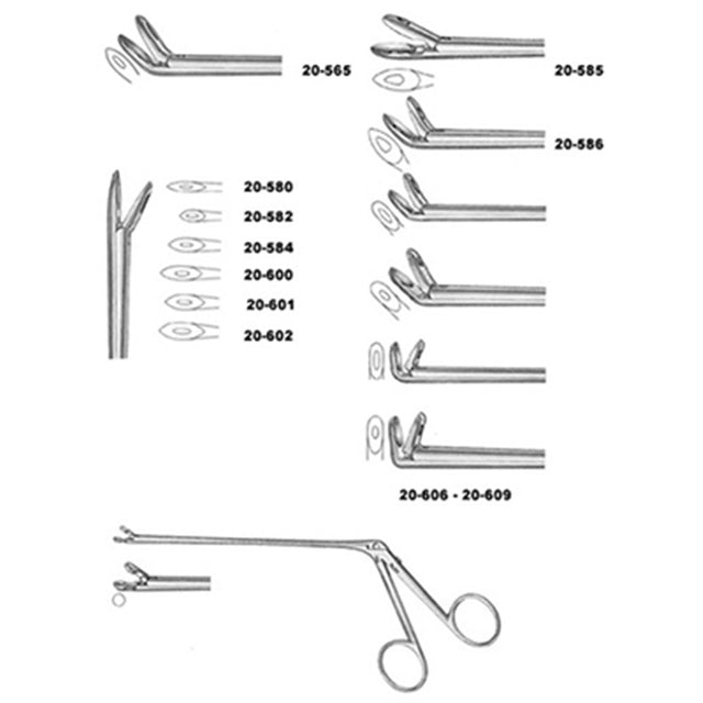 MILTEX WILDE-BLAKESLEY Ethmoid Forceps, 5" (12.7 cm) shaft, pointed fenestrated cups, 4 X 12 mm. MPN: 20-582