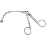 MILTEX KING Adenoid Punch Forceps, 4-11/32" (11 cm) shaft, no. 1, triangular, 6 mm upper jaw 7 mm lower basket, strong curve. MPN: 20-930