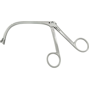MILTEX KING Adenoid Punch Forceps, 4-11/32" (11 cm) shaft, no. 1, triangular, 6 mm upper jaw 7 mm lower basket, strong curve. MPN: 20-930