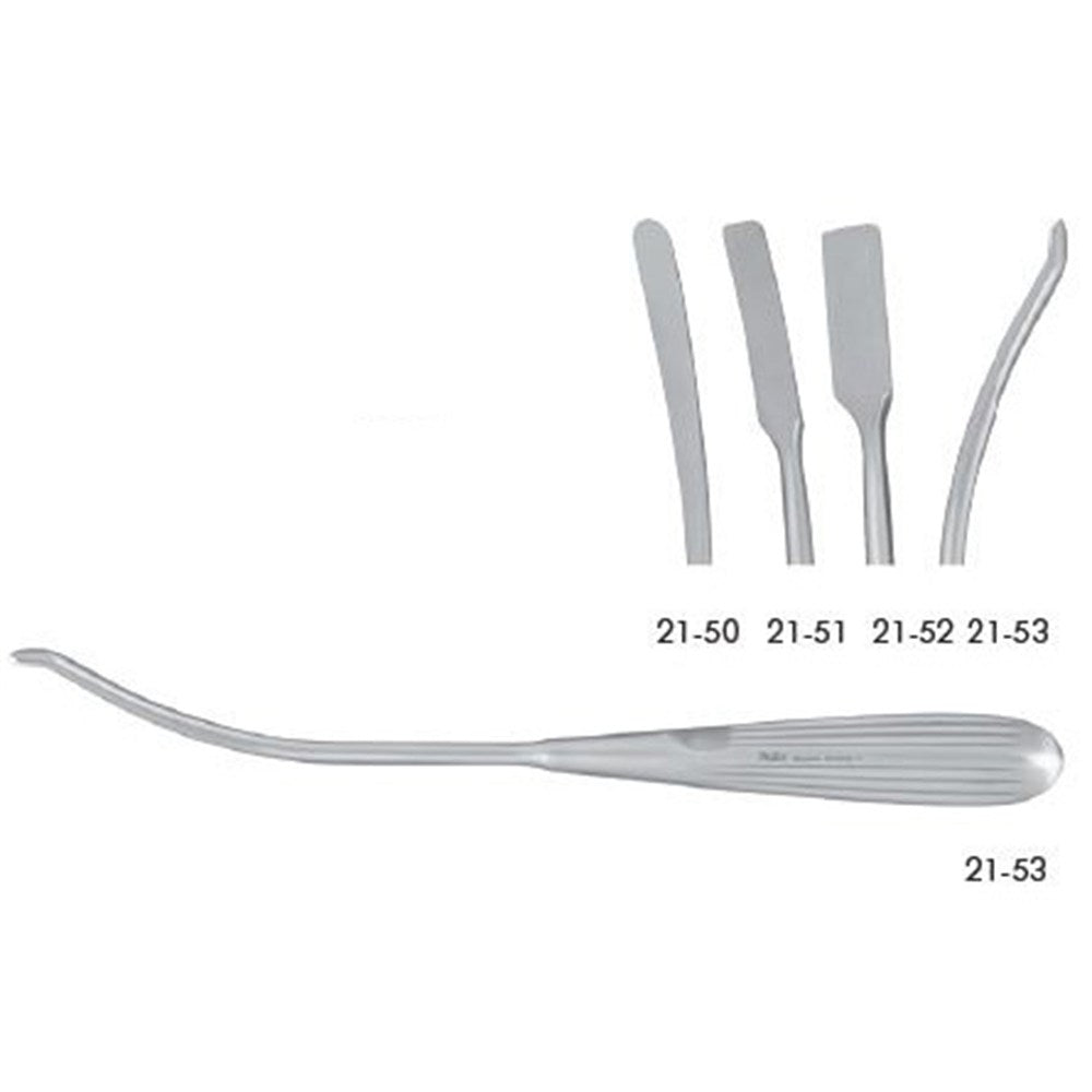 MILTEX Forehead & Endo Brow Dissector, Scalp Elevator Dissector, curved, 7 mm wide blade with Cottle style tip, Length= 9-1/2" (241 mm). MPN: 21-50 - Image 2