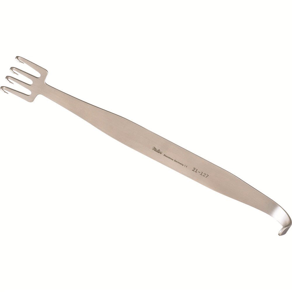 MILTEX Freeman Face Lift Retractor, 4 Sharp In-Line Prongs, Length= 7-1/4" (184 mm), Width= 7/8" (22 mm). MPN: 21-127