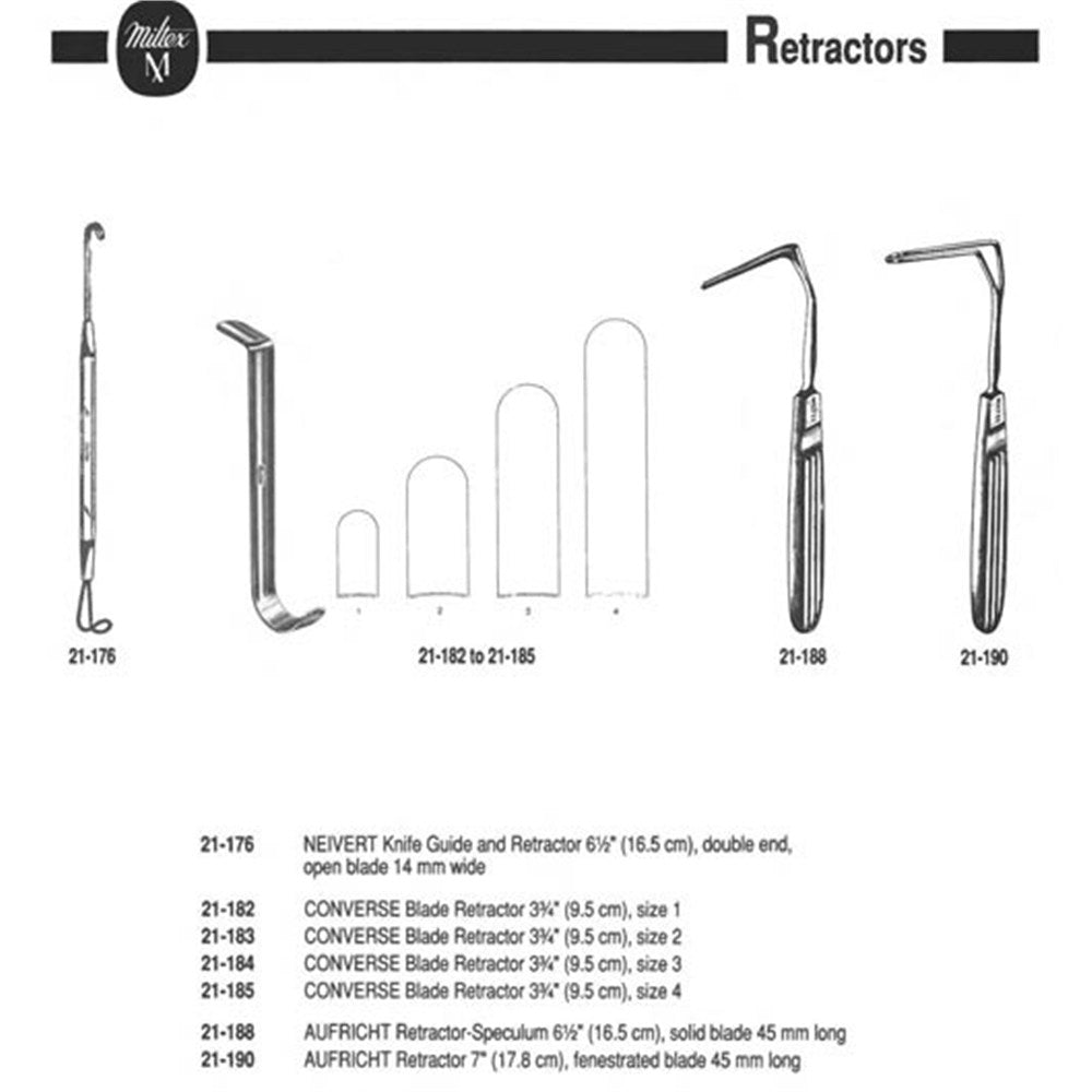 MILTEX AUFRICHT Retractor-Speculum, 6-1/2" (16.5 cm), solid blade. MPN: 21-188 - Image 2