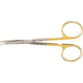MILTEX Blepharoplasty Scissors, 4-1/2" (113mm), Curved, Serrated, Tungsten Carbide. MPN: 21-537TC