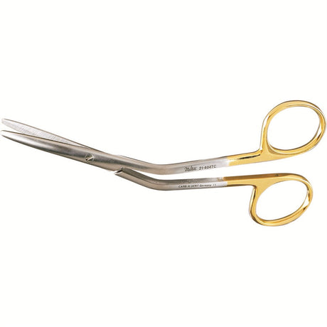 MILTEX FOMON Dorsal Scissors, 5-1/2", angular, TC blades, one blade serrated, Carb-N-Sert. MPN: 21-604TC