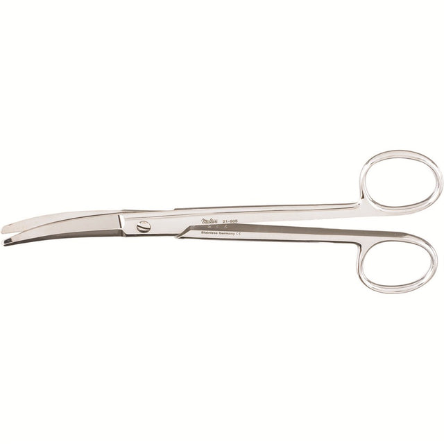 MILTEX Saberback Rhytidectomy Scissors, 6-1/2" (16.5 cm), curved with semi-sharp outer edges used for dissection. MPN: 21-605