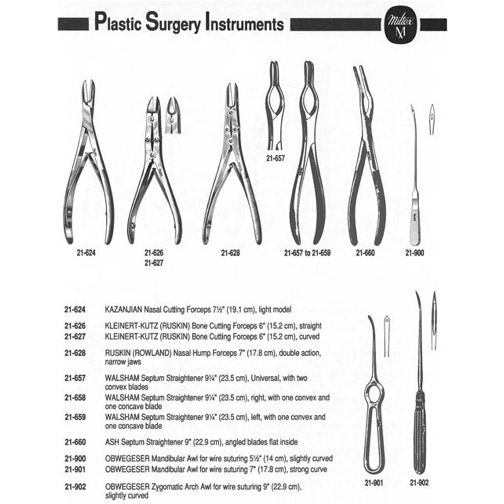 MILTEX OBWEGESER Maxillary Awl for Wire Suturing, 7" (17.8 cm), strong curve. MPN: 21-901 - Image 3