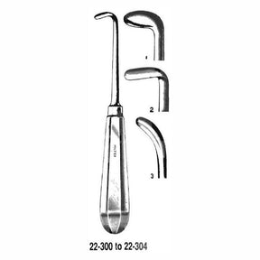 MILTEX BLAIR Cleft Palate Elevator, 8" (20.3 cm), curved blade, blunt. MPN: 22-304