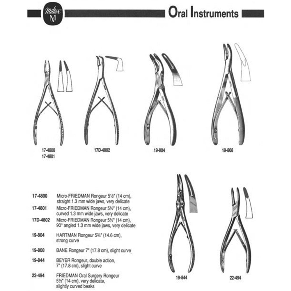MILTEX FRIEDMAN Oral Surgery Rongeur 5-5/8", Delicate, Jaws at 25 degrees Angle. MPN: 22-494 - Image 2