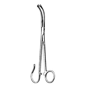 MILTEX WHITE Tonsil Seizing Forceps, 9-1/4" (235mm), Curved, One Open Ring. MPN: 22-552